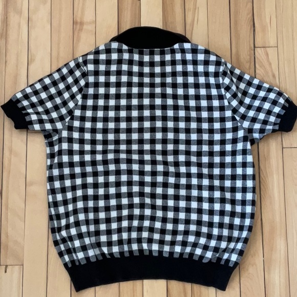 Polo collar sweater black and white - Picture 3 of 4